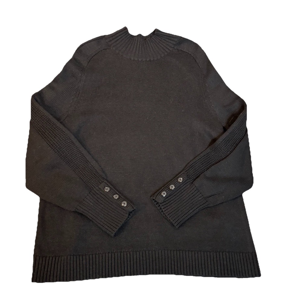 J‎ Jill Black Cowl Neck Knit Sweater Size XL Tall Cotton Viscose